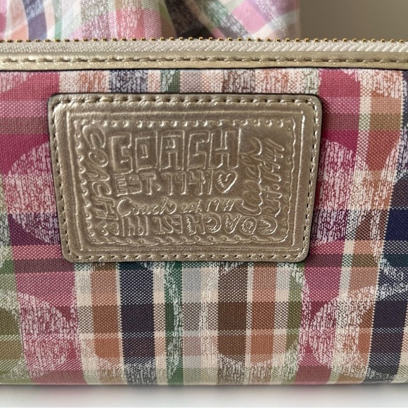 Coach Daisy Madras Packable Plaid Backpack With Matching Wallet - Picture 9 of 10